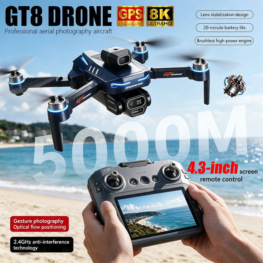 Drone Camera Night Vision - Drone RC GT8 HD BARU 4K