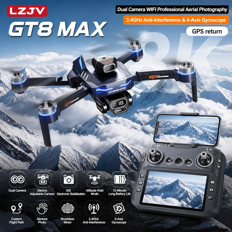 Drone Lipat GT8 Max 8K HD Prof - Drone Camera Night Vision ulasan dan harga
